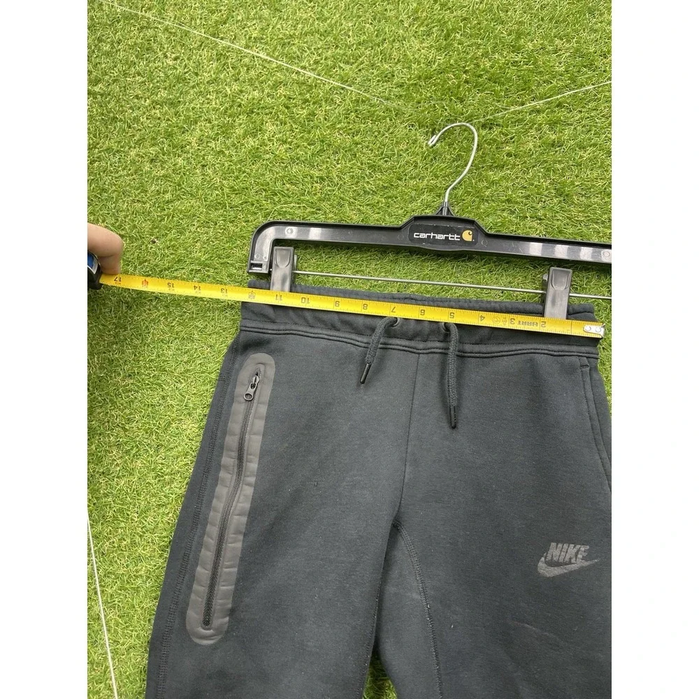 Nike Tech Fleece Joggers Youth Small Black Tapered Sweatpants Zip Pocket Kids